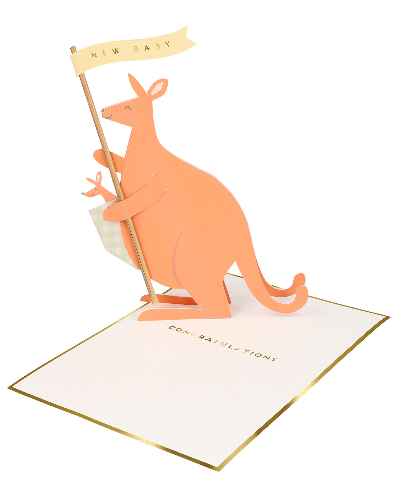 Little meri meri paper + party baby kangaroo stand-up card