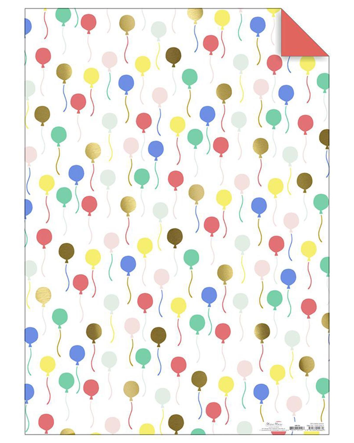 Little meri meri paper+party balloon gift wrap roll