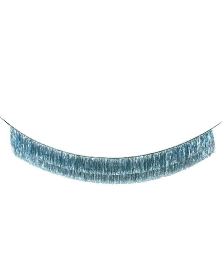 Little meri meri paper+party blue tinsel fringe garland