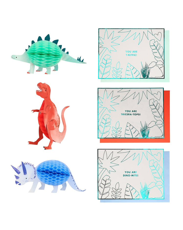 Little meri meri paper + party dinosaur valentine's cards