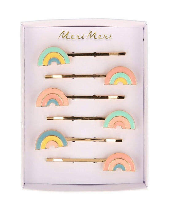 Little meri meri accessories enamel rainbow hair slides