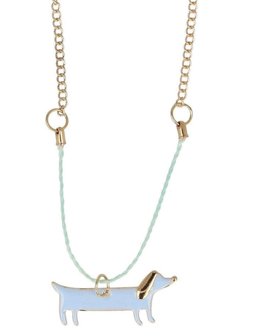 Little meri meri accessories enamel sausage dog necklace