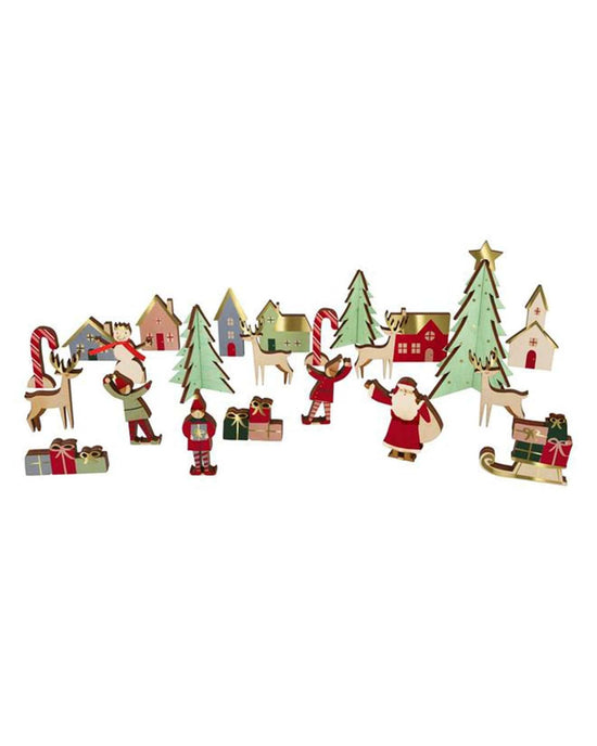 Little meri meri room festive village wooden advent calendar