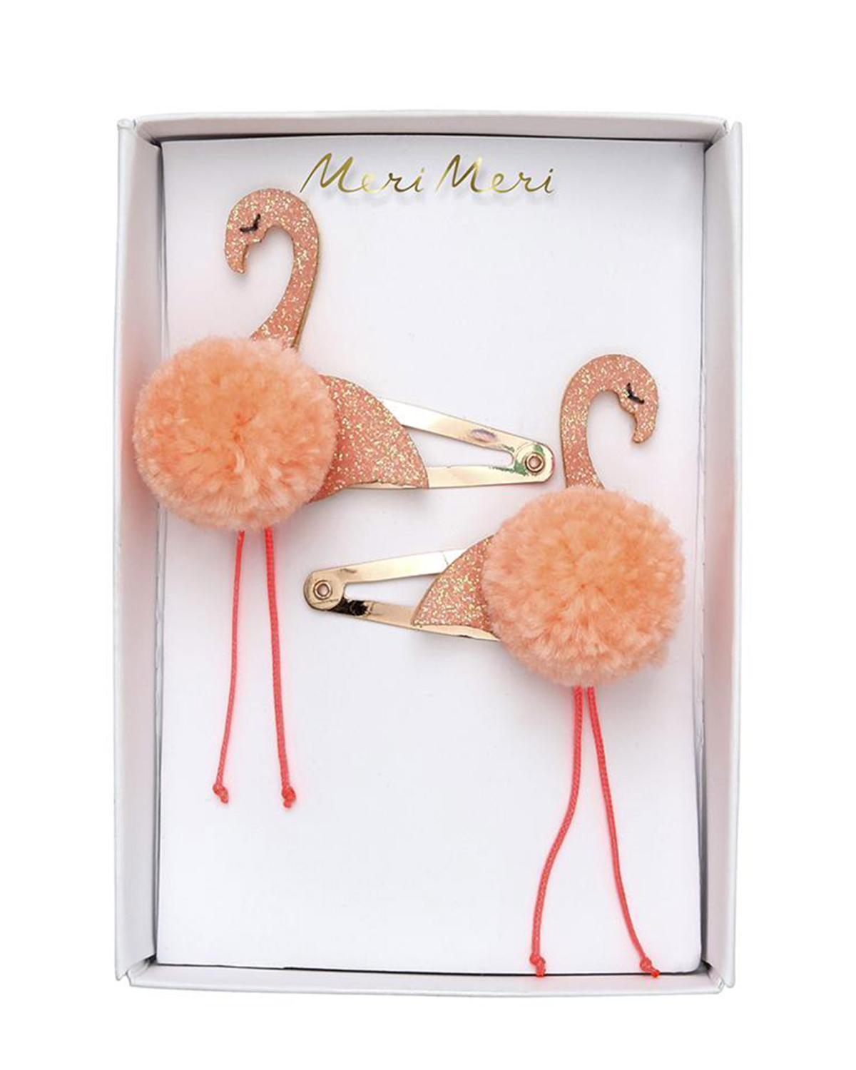 Little meri meri accessories flamingo pompom hair clips