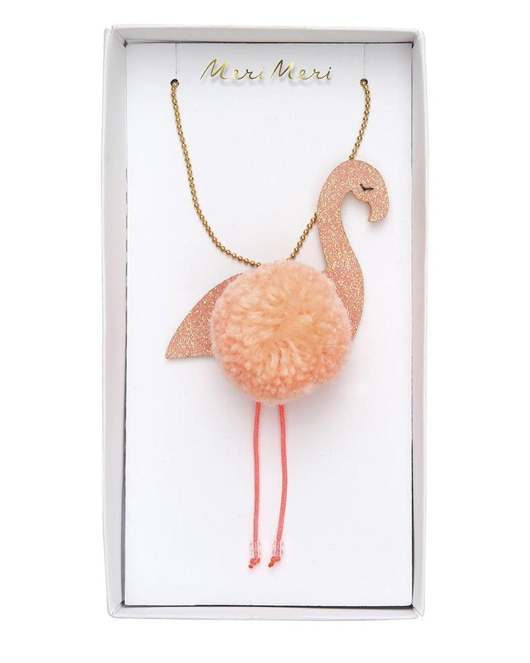 Little meri meri accessories flamingo pompom necklace