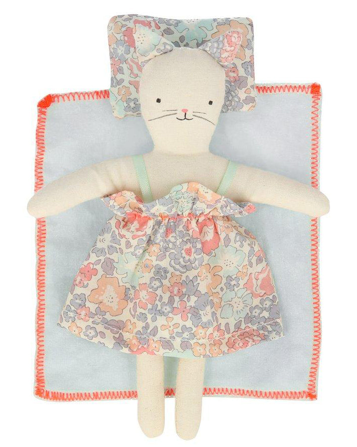 Little meri meri play floral kitty mini suitcase doll