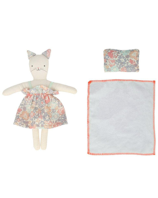 Little meri meri play floral kitty mini suitcase doll