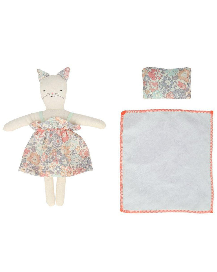 Little meri meri play floral kitty mini suitcase doll