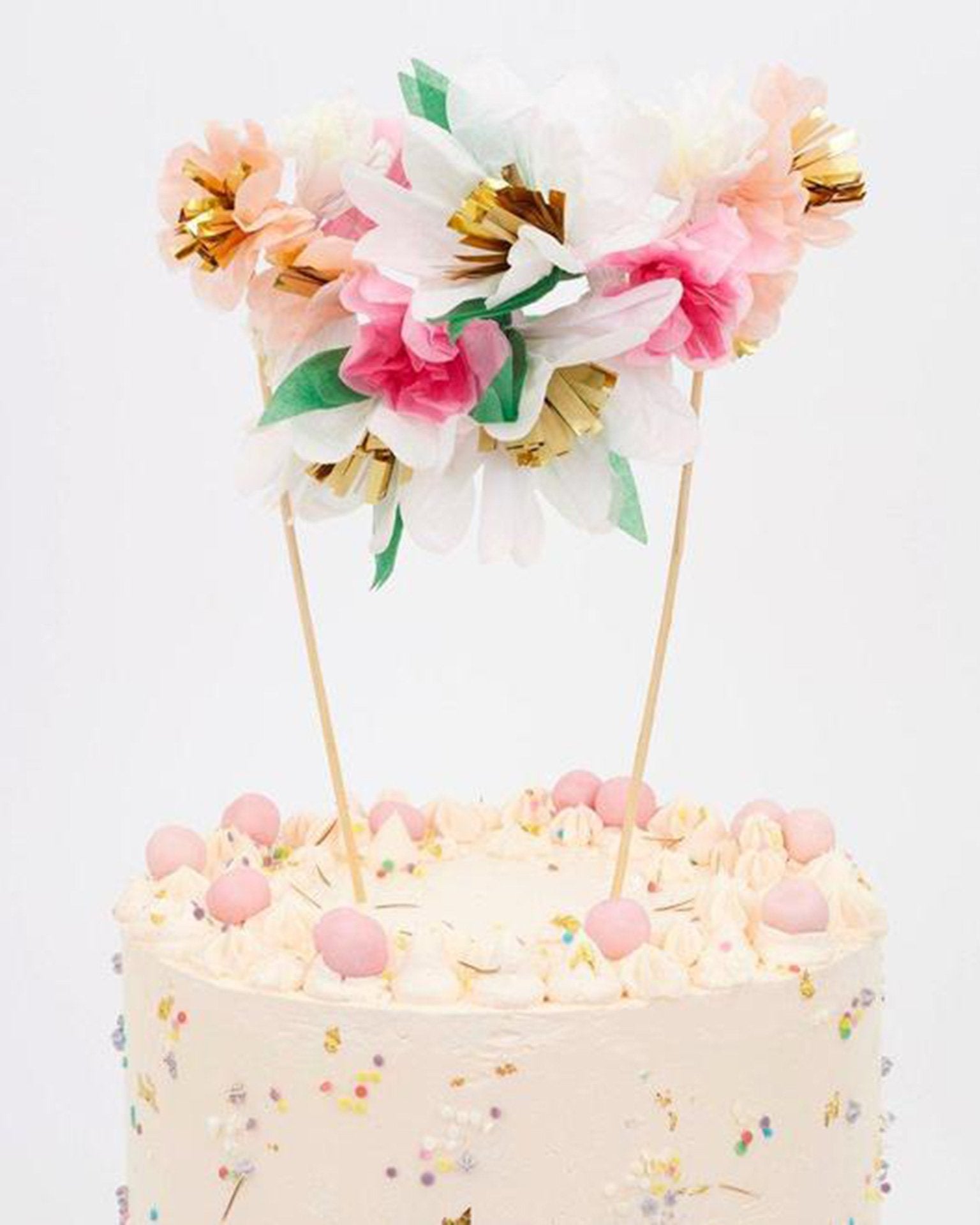 Little meri meri paper + party flower bouquet cake topper