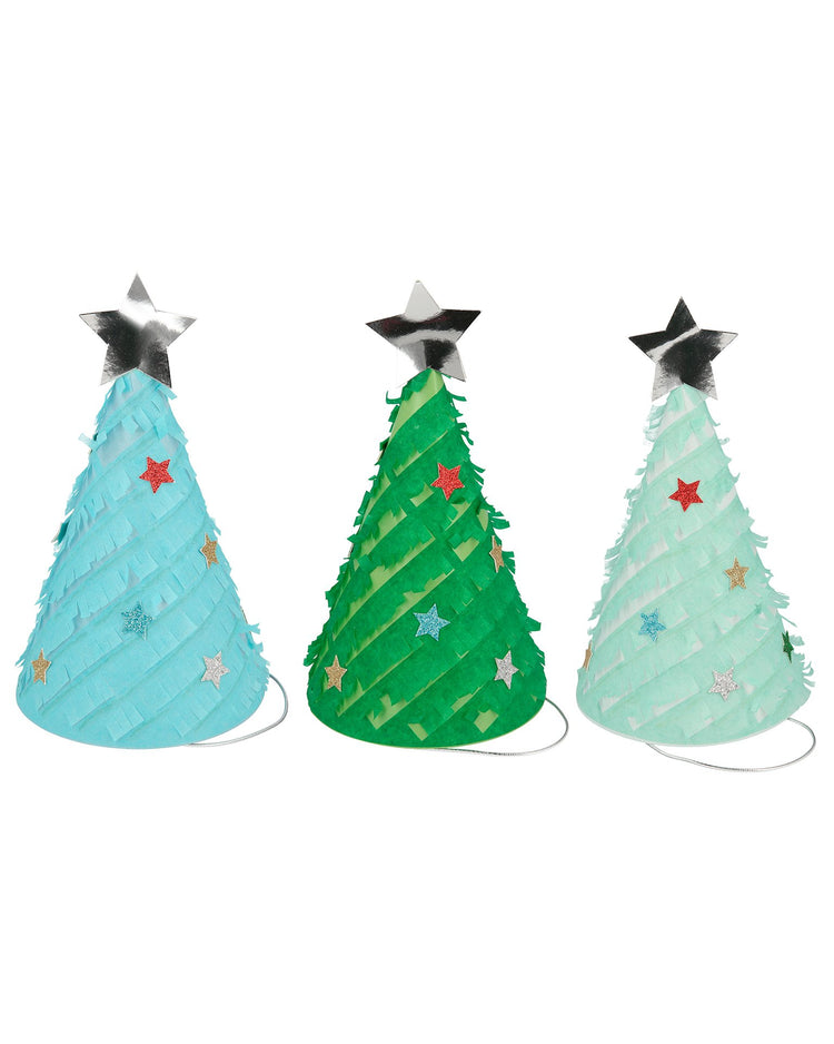 Little meri meri paper + party fringed christmas tree party hats