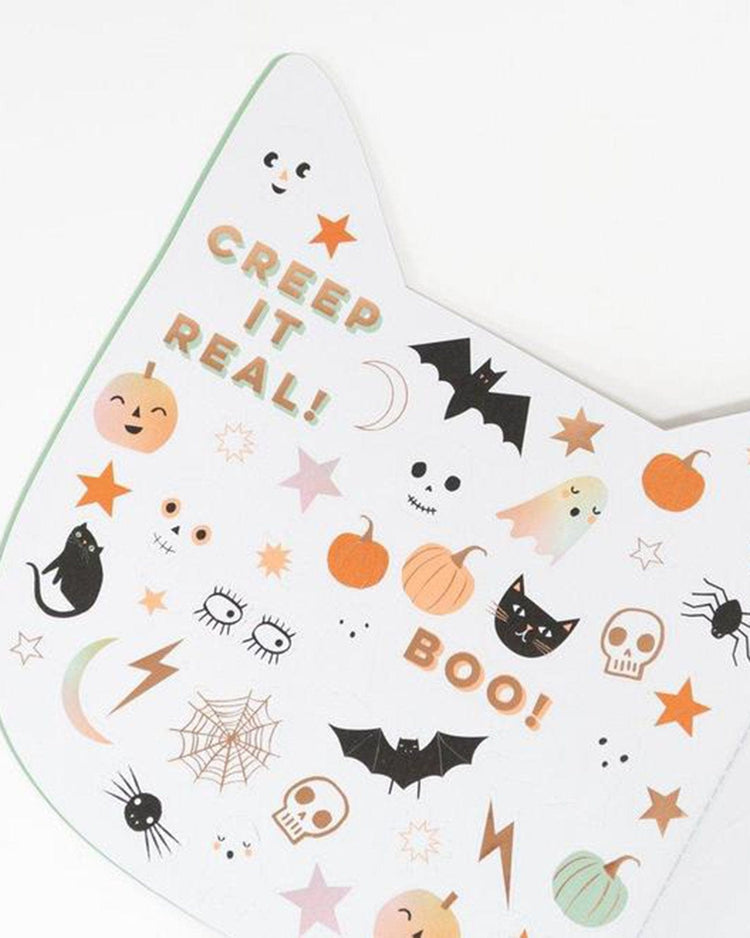 Little meri meri paper+party halloween cat sticker sketchbook