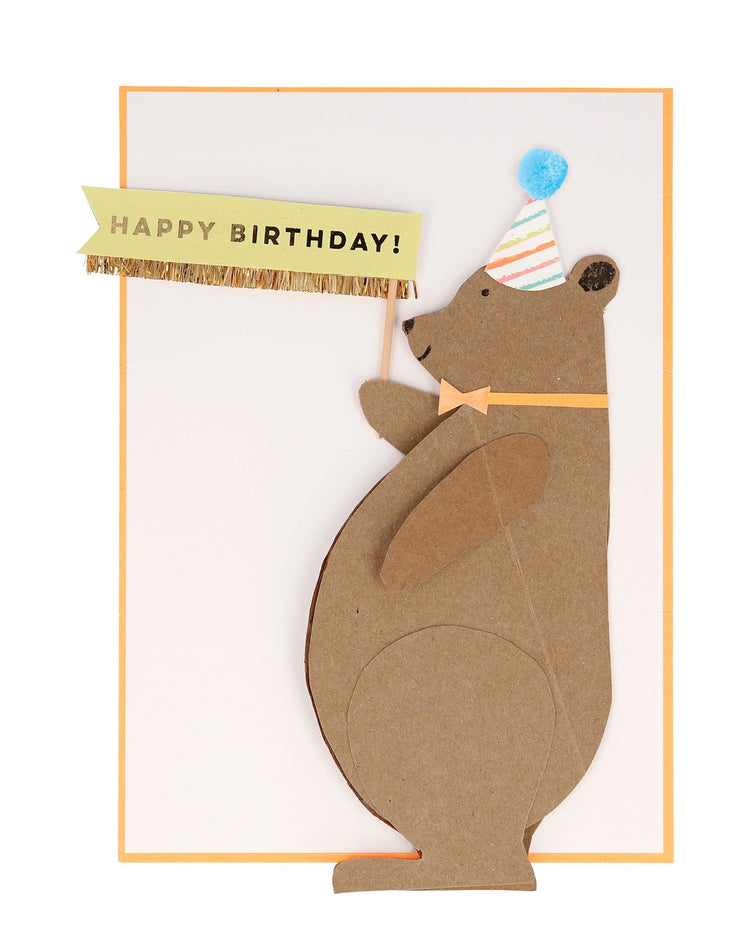 Little meri meri paper + party honey bear stand-up card