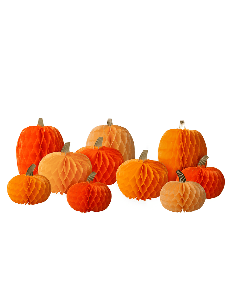 Little meri meri party honeycomb pumpkins