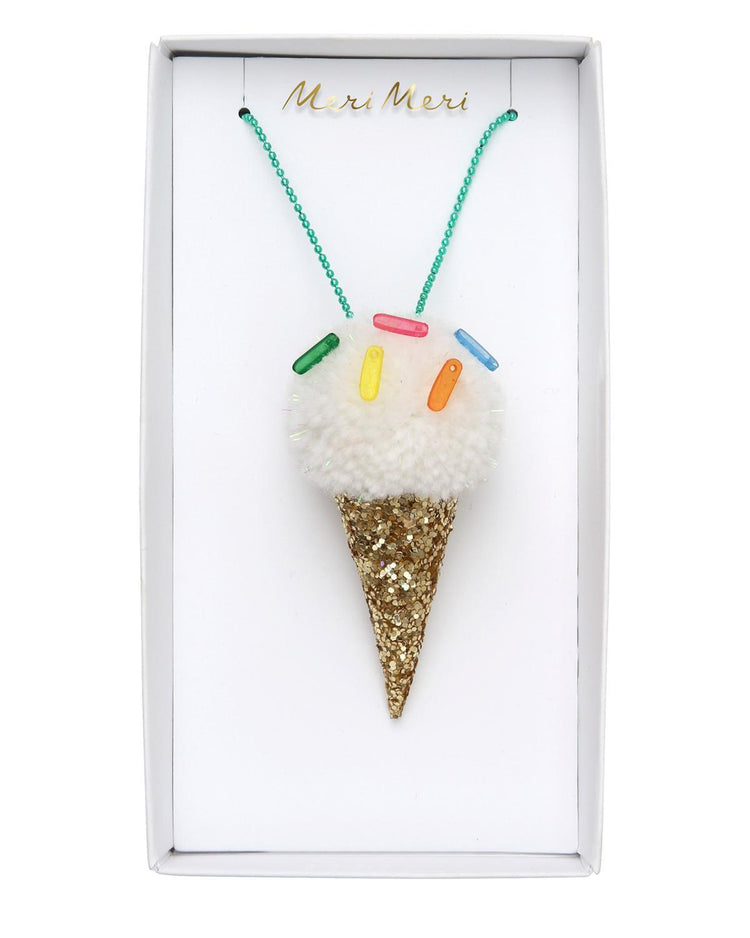 Little meri meri accessories ice cream pompom necklace