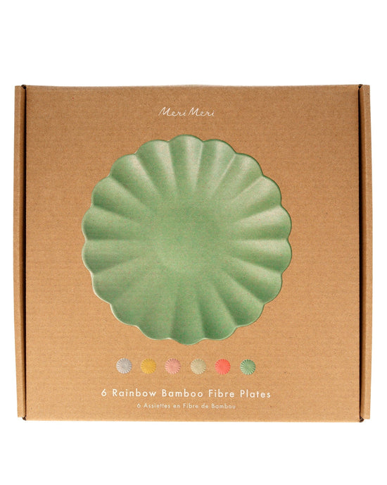 Little meri meri paper + party large bamboo fiber mixed colour plate set