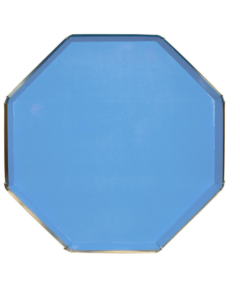 Little meri meri paper+party large blue octagonal plate