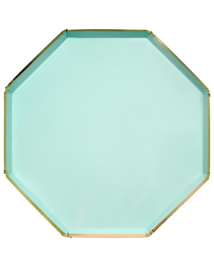 Little meri meri paper+party large mint octagonal plate