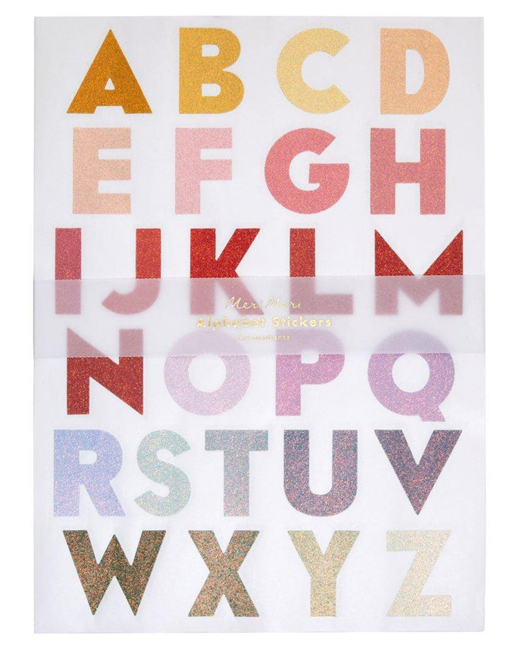 Little meri meri paper+party large ombre alphabet sticker sheets