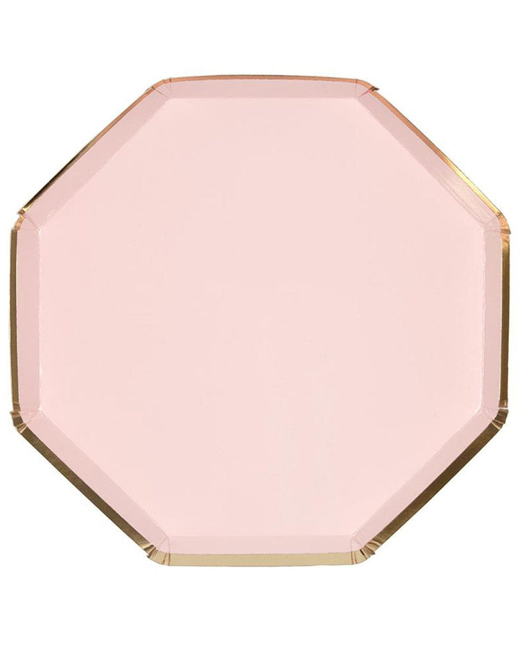 Little meri meri paper+party large pale pink octagonal plate