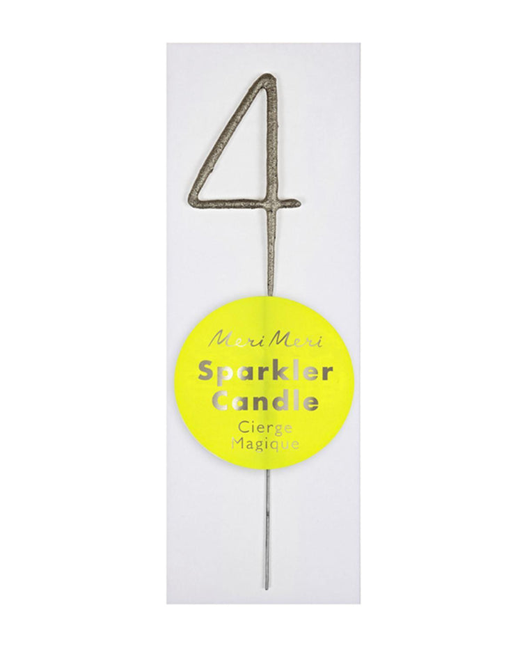Little meri meri paper+party mini #4 sparkler in silver