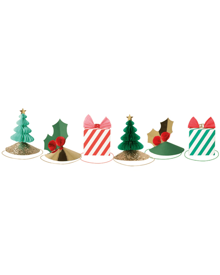 Little meri meri paper+party mixed christmas party hats