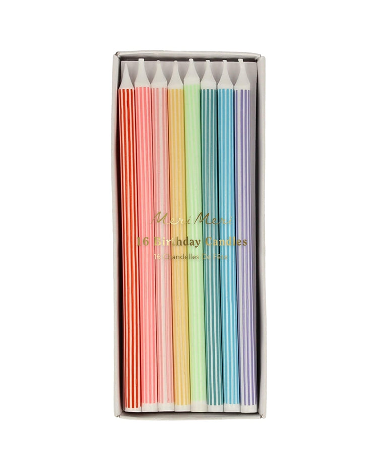 Little meri meri paper + party mixed striped candles