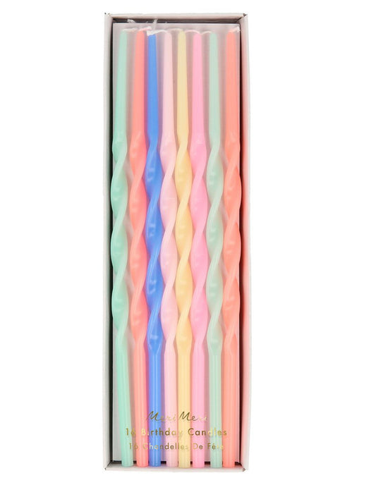 Little meri meri paper + party mixed twisted long candles
