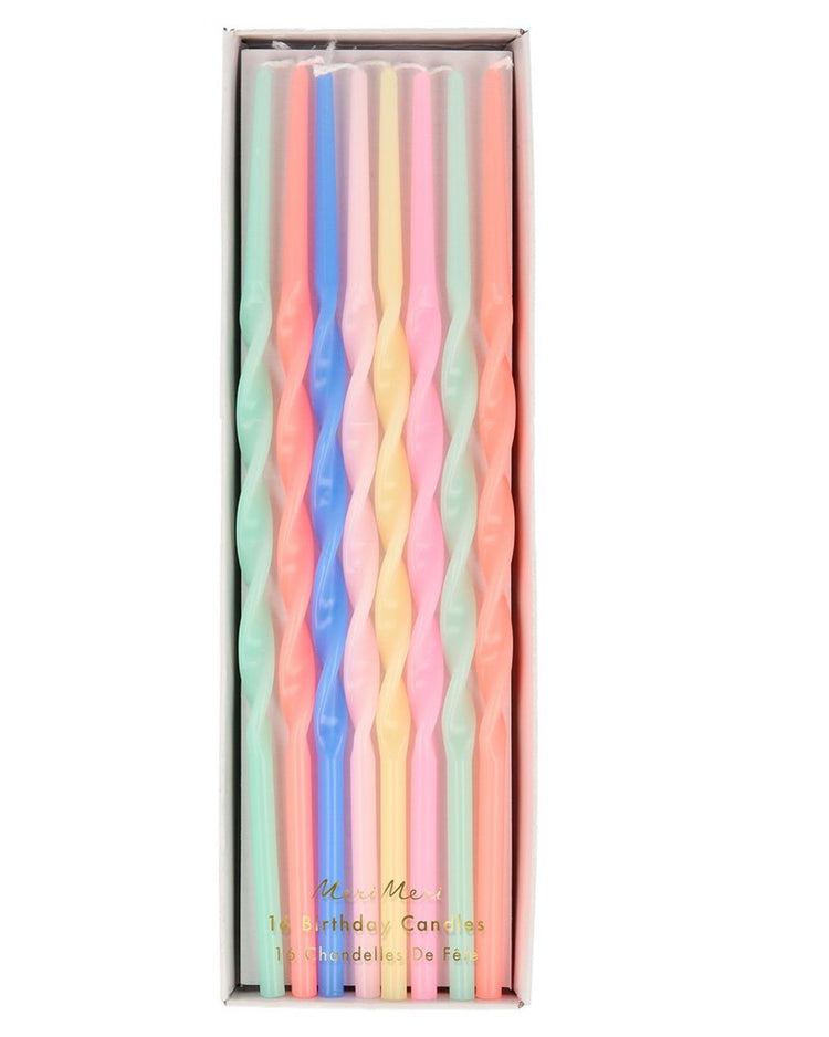 Little meri meri paper + party mixed twisted long candles
