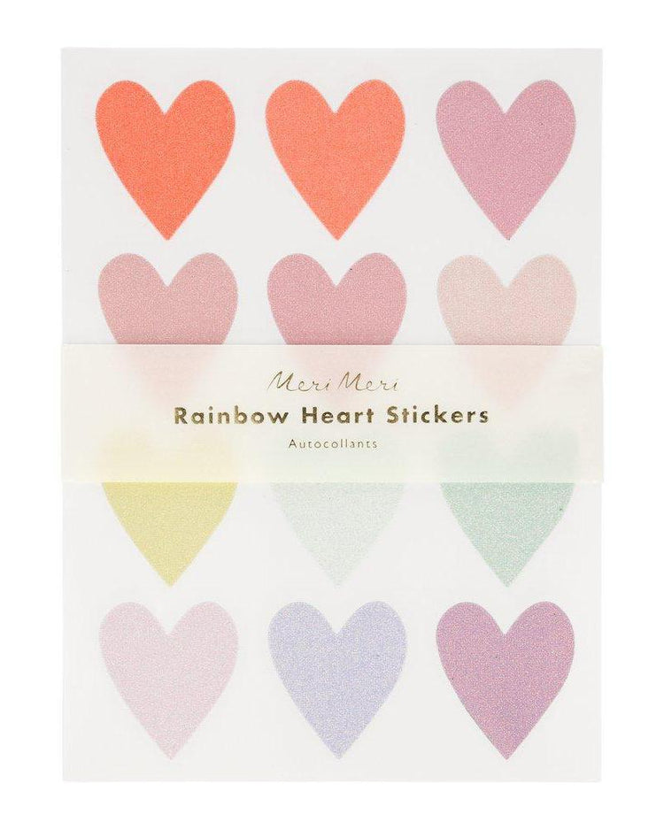 Little meri meri paper+party pastel hearts glitter stickers