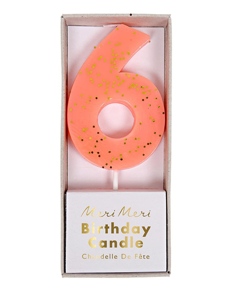 Little meri meri paper+party Pink #6 Candle