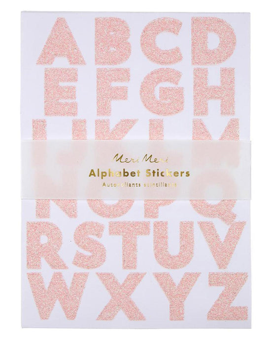 Little meri meri paper+party pink glitter letter stickers