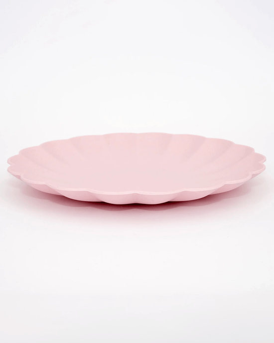 Little meri meri paper + party pink large bamboo fiber plate set