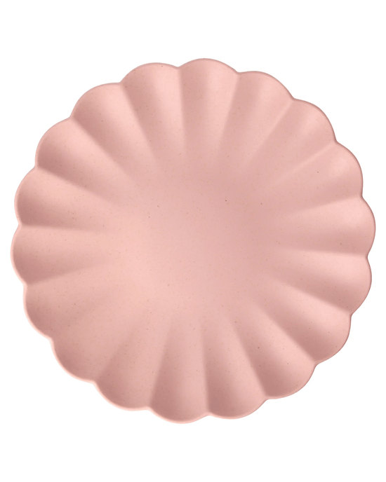 Little meri meri paper + party pink large bamboo fiber plate set