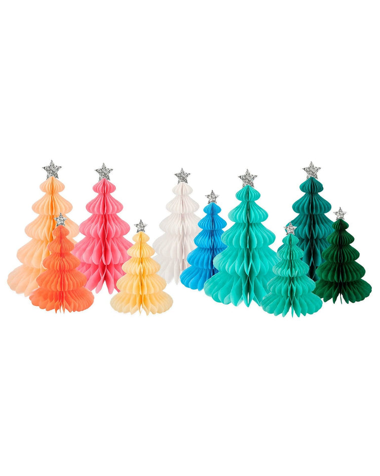 Little meri meri paper + party rainbow forest honeycomb decorations