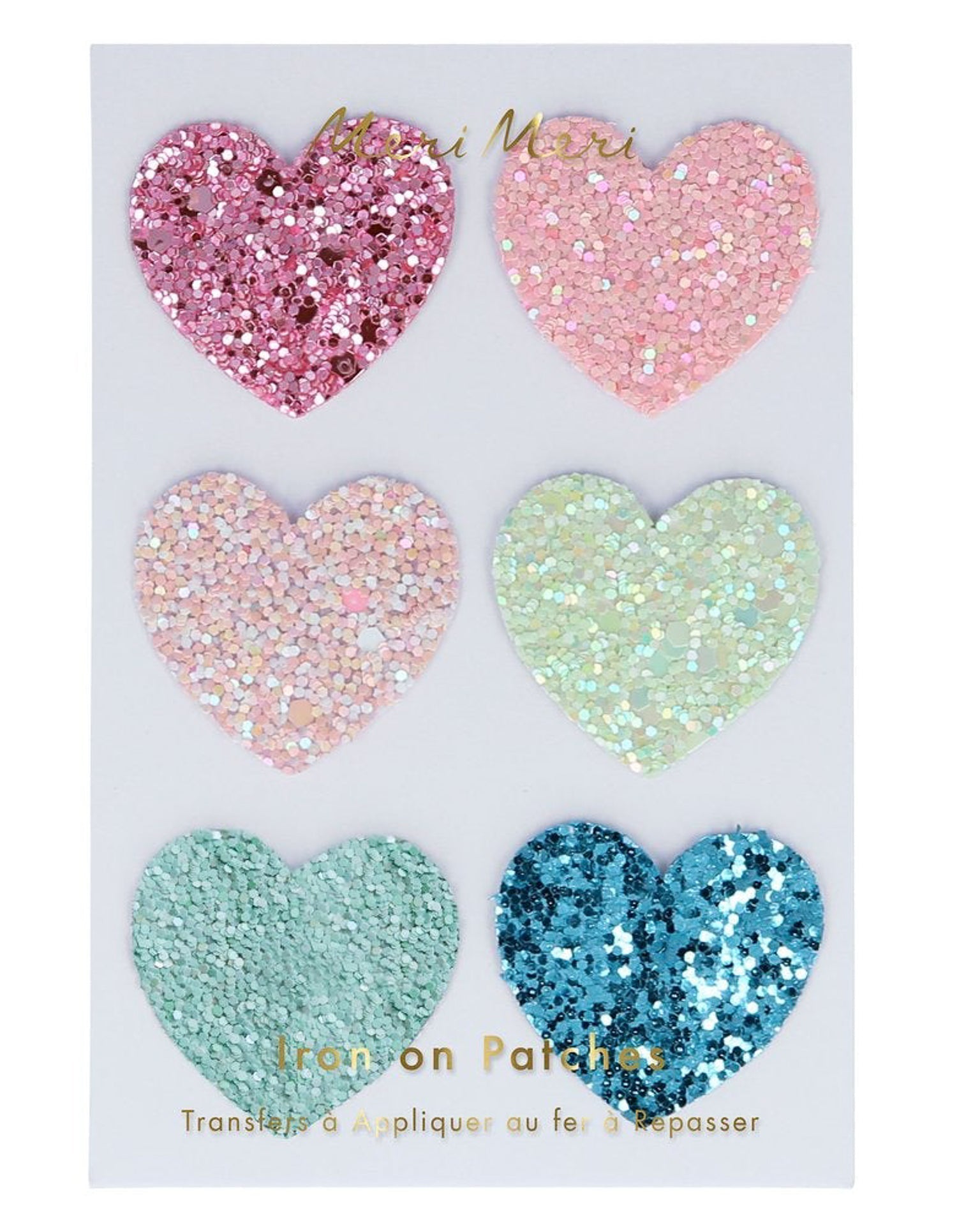 Little meri meri accessories rainbow glitter heart patches
