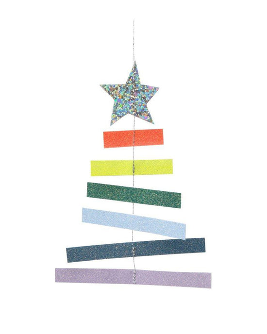 Little meri meri paper+party rainbow tree ornament card