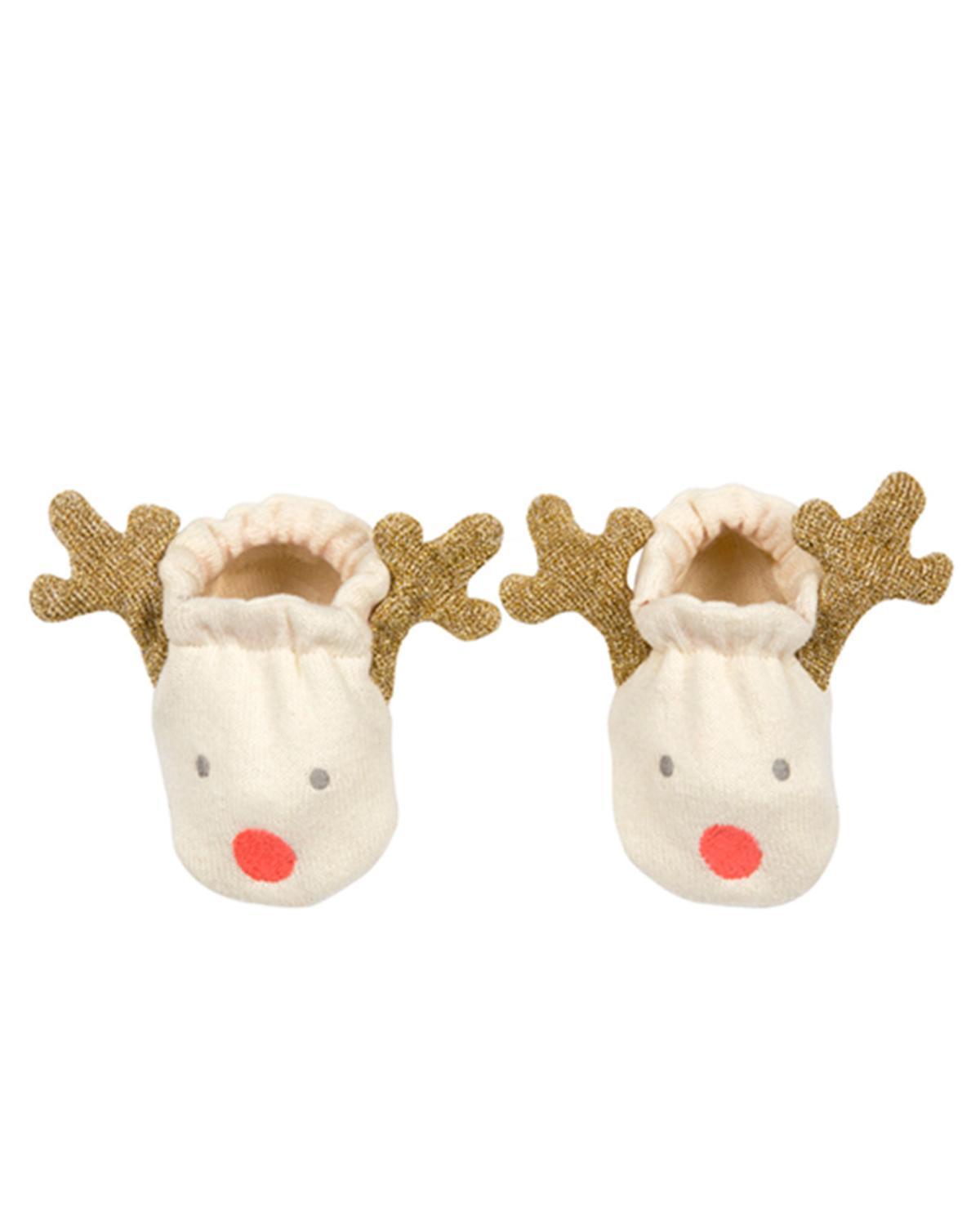 Little meri meri baby accessories reindeer baby booties