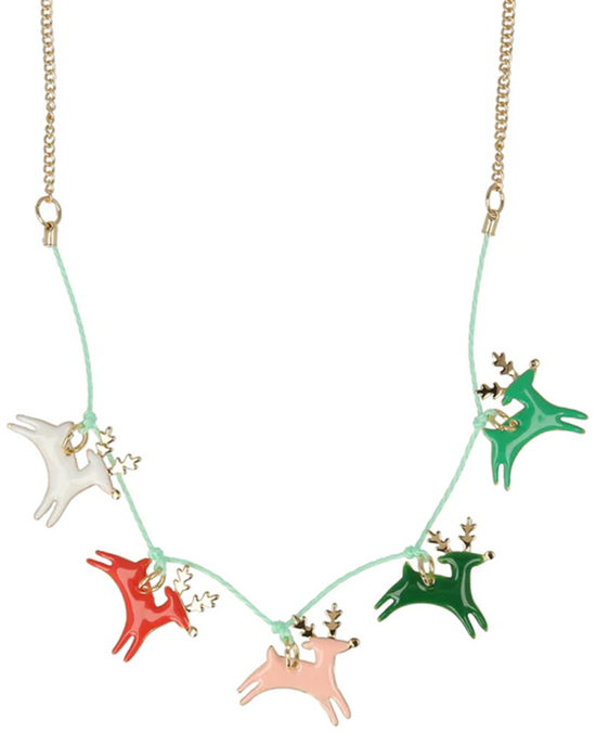 Little meri meri accessories reindeer enamel necklace