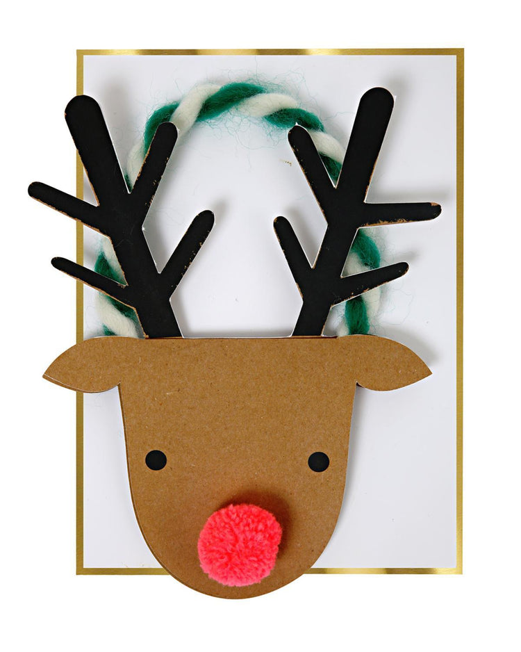 Little meri meri paper+party Reindeer Head Card
