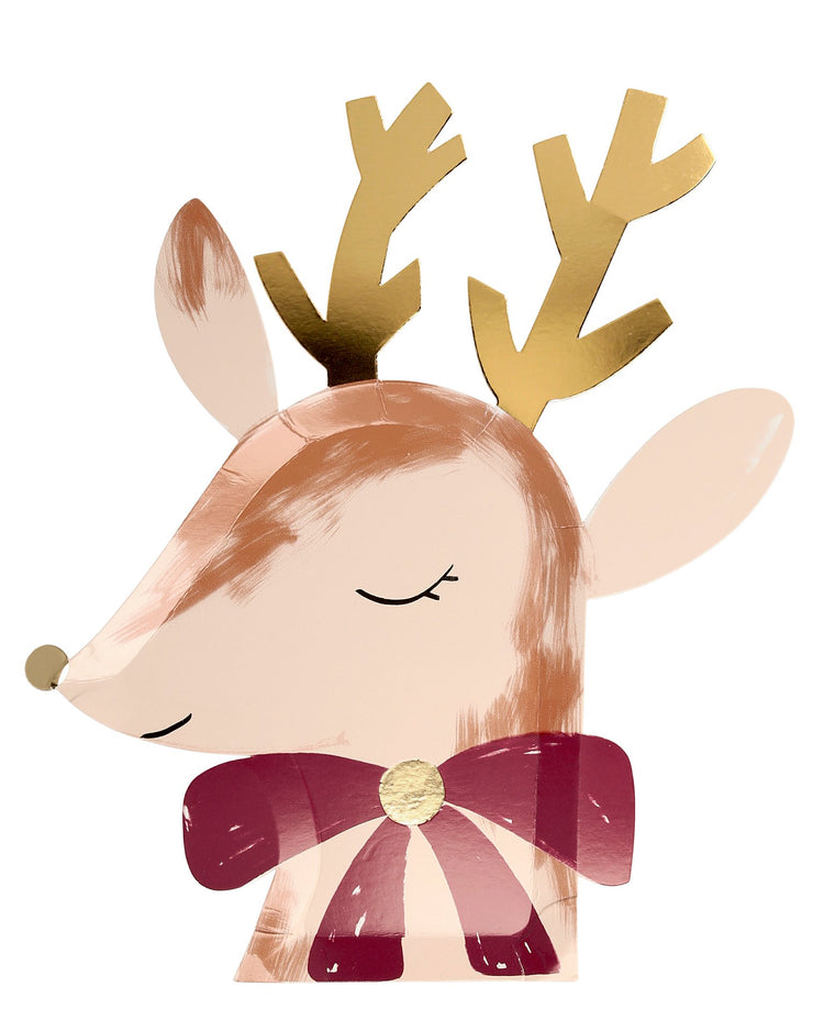 Little meri meri paper + party reindeer with bow plates