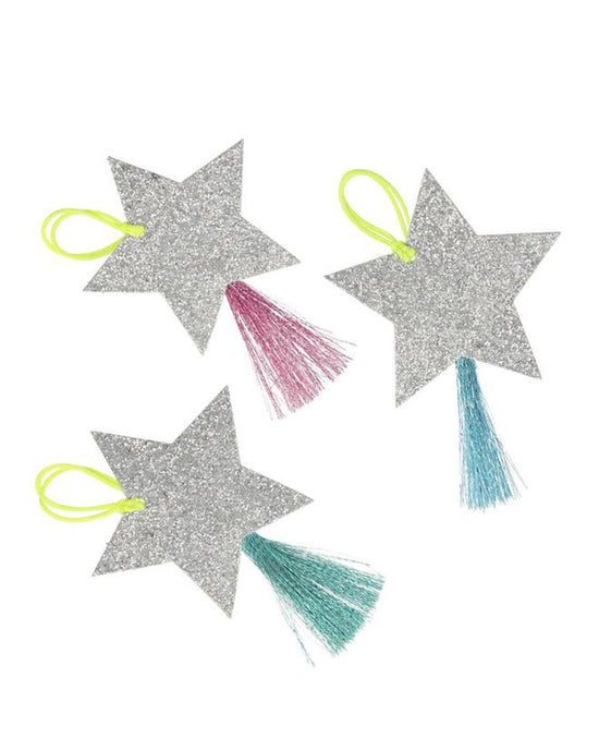 Little meri meri paper+party silver sparkle star gift tags