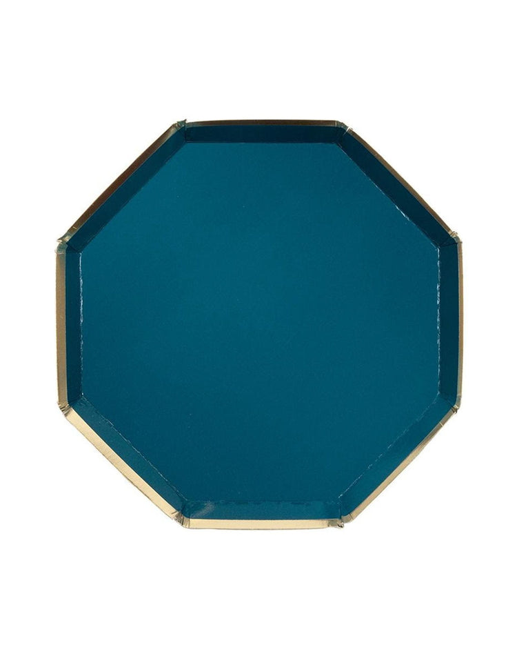 Little meri meri paper+party small dark green octagonal plate