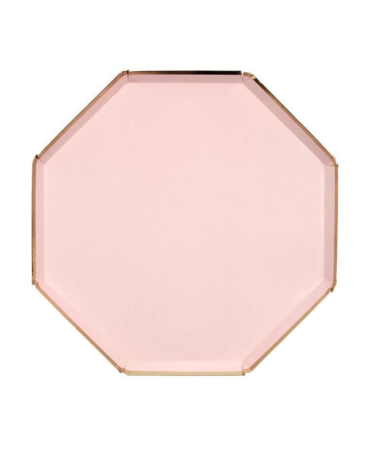 Little meri meri paper+party small pale pink octagonal plate