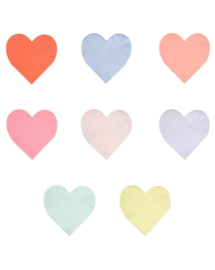 Little meri meri paper+party small pastel palette heart napkin