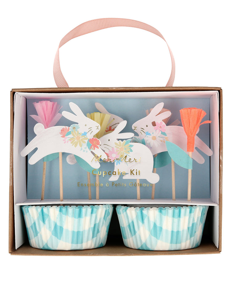 Little meri meri paper + party spring bunny cupcake kit