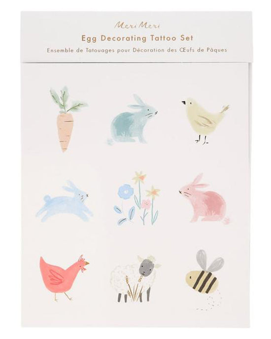 Little meri meri play spring bunny egg decorating tattoo kit