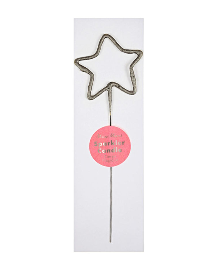 Little meri meri paper+party star sparkler in silver