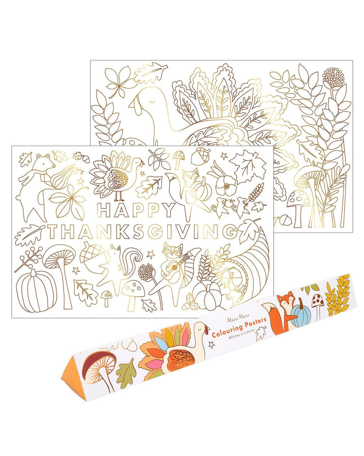 Little meri meri play thanksgiving coloring posters