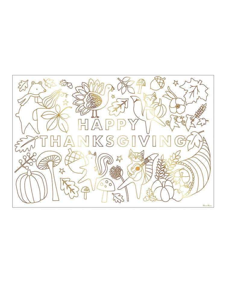 Little meri meri play thanksgiving coloring posters