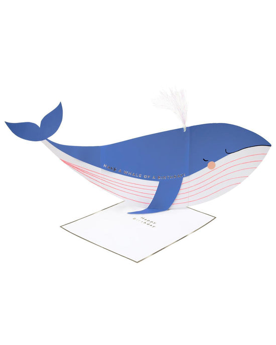 Little meri meri paper+party whale stand-up card